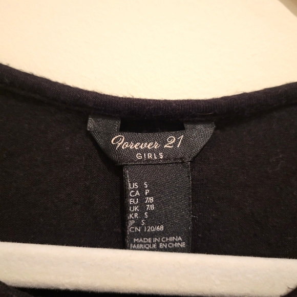2/$18 Forever 21 Girls Swan Tank Top Black Pink Gray Racerback Tee Shirt S - Picture 4 of 5
